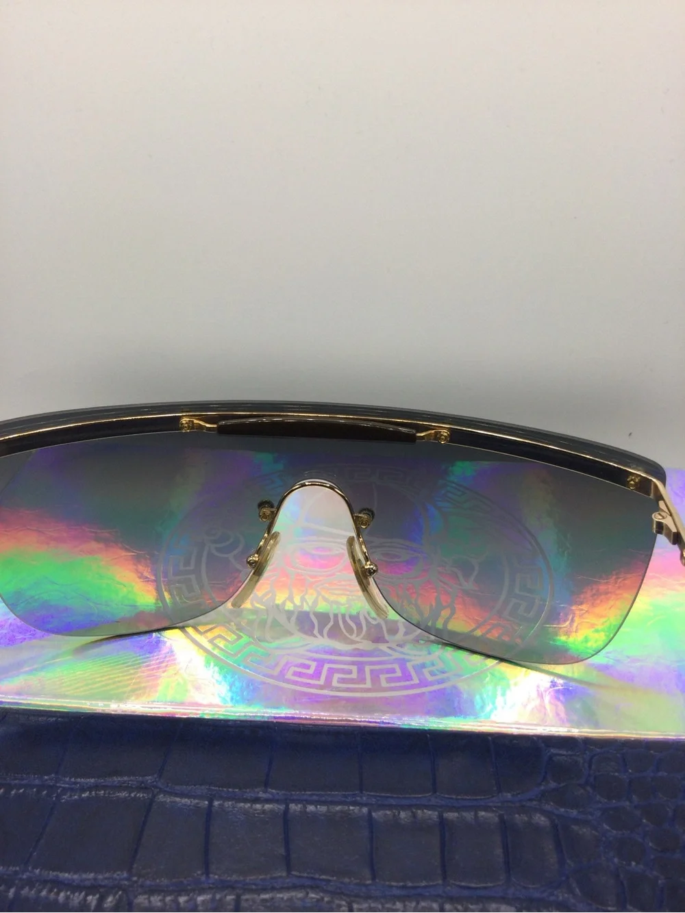 PLAYBOY Gold Frame Sunglasses with Iridescent Lenses